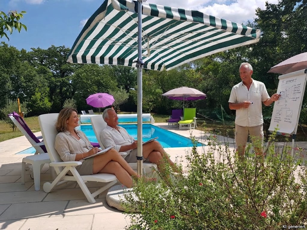 entspannt am Pool die Paarkrise lösen